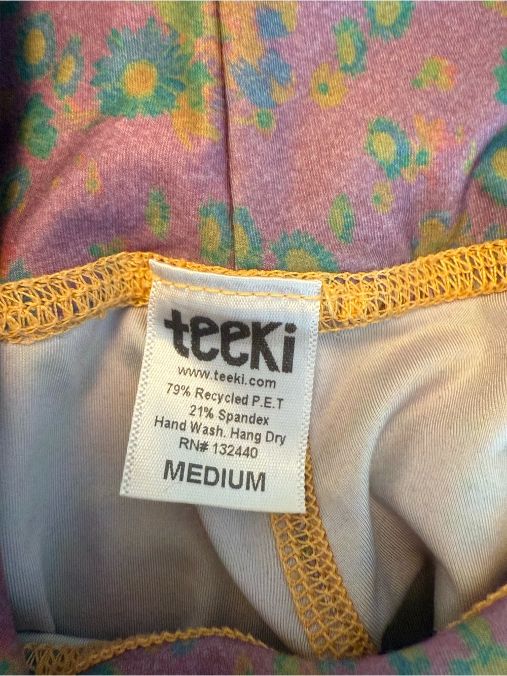 Teeki Leggings Purple Yoga Pilates Meadow Dream Style Small Floral Festival M - Picture 4 of 6